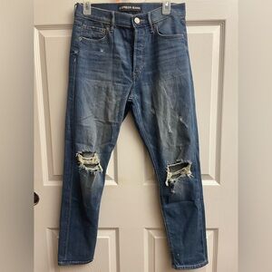 Express Blue Distressed Button-fly Vintage Skinny Jeans Size 4 Regular